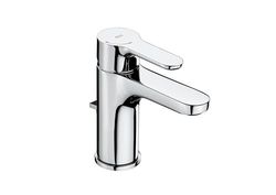 Roca, L20, Rubinetteria monocomando per lavabo con scarico automatico, Cold Start, A5A3I09C00
