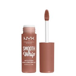 NYX Professional Makeup Rouge à Lèvres Crème Mat Smooth Whip, Couleur Vive, Texture Crème Fouettée, Formule Vegan, Teinte : Pancake Stacks (01)