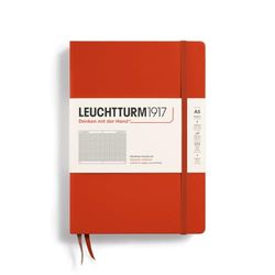 LEUCHTTURM1917 367253 Carnet de notes Medium (A5), Couverture rigide, 251 pages numérotées, Fox Red, Quadrillé