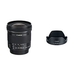 Canon Obiettivo Ultragrandangolare con Zoom, EF-S 10-18 mm f/4.5-5.6 IS STM, Nero/Antracite + Canon EW-73C Paraluce per EF-S 10-18 mm f/4,5-5,6 IS STM, Nero/Antracite