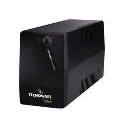 Tecnoware Power Systems - Uninterruptible Power Supply UK, 800VA, AVR Stabilizer for PC & Modem, DVR Surveillance, Silent Operation, Power Protection, UK Output, Black