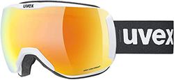 Uvex Downhill 2100 Cv - Masque de Ski pour Hommes et Femmes - à Contraste Élevé - Sans Distorsion et Anti-Buée - White Matt/Orange-Green - One Size