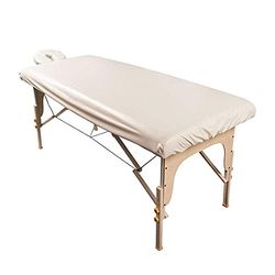 ForPro Waterdichte spabehandeling, polyester massagebladenset, machinewasbaar, ideaal voor massagetafels, inclusief massagehoeslaken en massage-gezichtssteun, naturel