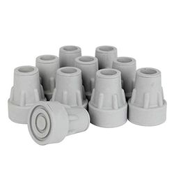 Days, embout de canne en caoutchouc très solide, 25 mm, lot de 10, gris, embout de rechange pour canne et mobilier, prise améliorée des surfaces, pour personnes âgées, personnes à mobilité réduite