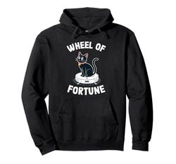 Wheel Of Fortune Cat On Robot Vacuum Cleaner Cat Pullover Hoodie