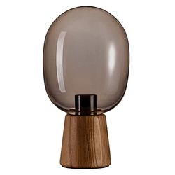 Pauleen Table luminaire 48232 Mystical Gleam Tavolo Max. 20 Watt Opaco, Lampada da Comodino Look Boho Naturale in Vetro, Legno E27