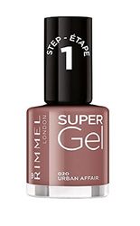 Super Gel Rimmel London por Kate Moss. Conjunto duplo, esmalte de unhas, sombra 12 e camada superior de gel.