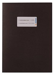 HERMA 7089 Paper Notebook Covers DIN A5 with Labelling Field Made of Strong Recycled Recycled Waste Paper and Rich Colours Set of 10 Exercise Book Protectors for School Books Brown