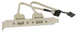 Pro Power XYC113(0.18) 2x USB 2.0 A Female to 2x USB Header Slot Plate Adaptor, 0.18m