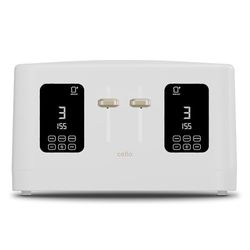 Cello Digital 4 Slice Toaster with Toast Timer, 1600W, Digital Control Panel, Wide Slot, 7 Browning Levels, Auto Stop, White Design, High Lift, Countdown Timer, Detachable crumb tray, 2024 model