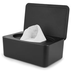 Boîte de lingettes humides pour bébé - Distributeur de lingettes humides rechargeable avec couvercle - Pour la maison, la salle de bain, les voyages, compatible avec le papier toilette humide et les