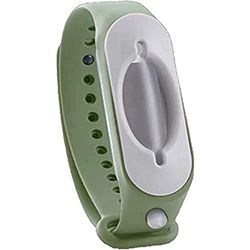 Cleanbrace Pulsera higiénica y desinfectante (verde oliva) | desinfección de manos para viaje | incluye relleno
