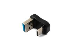 System-S USB 3.0 Adapter Type A Mannelijk naar 3.1C Mannelijke U Turn 180° Hoek 5 Gbit/s Adapter in Zwart