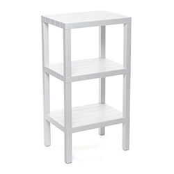 TATAY Scaffale Bagno a 3 Ripiani | Resistente all’Umidità | Inclusi Viti e Compatibile con Sistema Quick Fix | Per Interni ed Esterni | Portata fino a 30 kg – Modello Lombok – Bianco