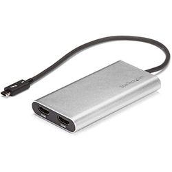 StarTech.com Adaptador Gráfico Thunderbolt 3 a Doble HDMI, 4K 60Hz, Compatible con Mac y Windows, USB C a HDMI, USB Tipo C