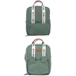 Childhome, Lot Sac à dos à langer Family Bag Club et Sac a dos Enfant Mini Club, Grande capacité, Multifonctionnel, 11 Compartiments, Pochettes Isothermes, Accroche Poussette, 20.5L, Vert