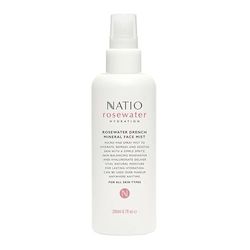Natio Australia Rosewater Hydration Drench Mineral Face Mist, 200 ml - Face Moisturiser For All Skin Types - Makeup Safe Face Mist Hydrating Spray