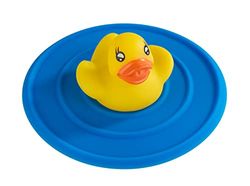 Wenko Stop per lavandino 53000100 anatra per tutti i lavello, Silicone, Blu, 11 x 11 x 4 cm