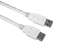 PremiumCord USB 3.0 Extension Cable 5 m, SuperSpeed Data Cable up to 5 Gbit/S, Charging Cable, USB 3.0 Type A Female to Male, 9Pin, 3X Shielded, Colour White, Length 1 m