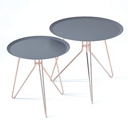 Oresteluchetta Lot de 2 Tables Basses, H.45 x Ø.50