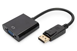 DIGITUS Adaptador gráfico ASSMANN DisplayPort, DP para VGA, QXGA 60Hz, 2048 x 1536 pixels, preto