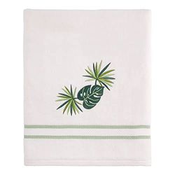 Avanti Linens Viva Palm Collection Serviette de Doigts brodée, Blanc