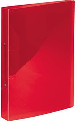Kangaro Ring Binder, Format A4, 2 Rings O-Mechanism, Capacity 25 mm, Material PP, Colour red Transparent