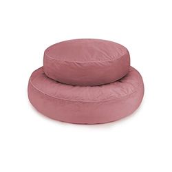 OLIFANT TOYS CANDY SET bloem vloerkussen, pluche comfortabel zitkussen, voor slaapkamer woonkamer kinderkamer, uniek decoratief, zacht knuffelkussen, velours, 1 x 90 cm, 1 x 60 cm, roze