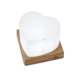 Himalaya Salt Dreams Illuminato Sale Cuore di Cristallo White Line, Incluso Sale Elettrico LED Lampada a Forma di Cuore, Cristallo di Sale, Bianco, 9 x 9 x 6 cm, 2 unità
