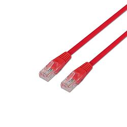 AISENS A133 – 0188 – Câble réseau latiguillo RJ45 (1 m, 10/100 mbit/s, commutateur/routeur/Modem/Panneau de Brassage/Point d'accès/Champs de jonction) Couleur Rouge