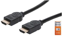 Manhattan HDMI Cable with Ethernet, 4K@60Hz (Premium High Speed), 5m, Male to Male, Black, Ultra HD 4k x 2k, Fully Shielded, Gold Plated Contacts, Lifetime Warranty, Polybag