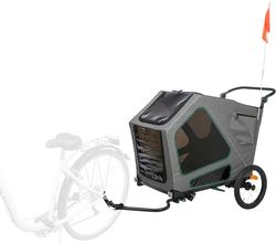 TRIXIE "Rimorchio per Bicicletta, L: 80 × 103 × 98/147 cm, Grigio/Salvia fino a 45 kg - 12804