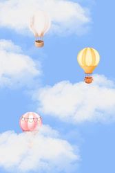 A Travel Journal : Ruled 120 Pages, Size 6 x 9 inches (Dreamy Hot Air Balloon Journal)