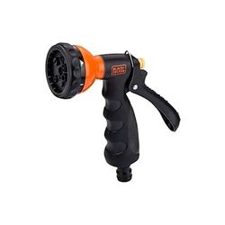 Black+Decker Spruzzatore da giardino con tubo da giardino frizioni - 7 livelli d'acqua - metallo - nero/arancione