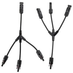 SeKi Lot de 2 connecteurs en Y - Avec câble pour la commutation en parallèle des panneaux solaires - Adaptateur parallèle - Pour panneau solaire - Fiche PV adaptée pour les installations îles.