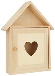 Rayher Sleutelkast van hout, 21 x 5 x 26 cm, FSC-gecertificeerd, sleutelhouder, om te beschilderen en te decoreren, 62405000, klein, beige