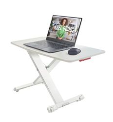 Leitz - Station de Bureau Debout avec Plateau Coulissant, Support Réhausseur Ajustable pour Écrans, Moniteurs et Ordinateurs Portables, 700 x 350 mm, Gamme Ergo Cosy, Blanc / Gris, 65330085