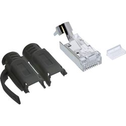 InLine® Krimpstekker Cat.6A RJ45 afgeschermd, 3-delig met knikbescherming en inrijghulp