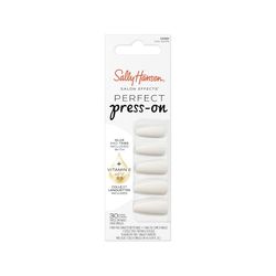 Sally Hansen - Uñas postizas para salón con efectos perfectos prensas, 301 VIVA VANILLA, no daña tus uñas naturales, manicura rápida y fácil, resultado profesional, cápsulas reutilizables.