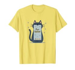 Asistente de ronroneo: Lindo diseño de teléfono Inteligente de Gato para Amantes de Las Camiseta, Hombre, Limón, 3XL