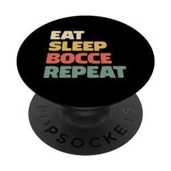 Divertido jugador de petanca Eat Sleep que repite PopSockets PopGrip Intercambiable