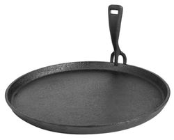 Levitantes Cast Iron Plate 30 cm with Clamp, Ideal for Kitchen, Grills and Roasts, Distributes Heat Evenly.
