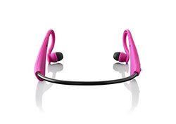 Lenco BH-100 - Auriculares intraaural (Bluetooth, conector micro USB, salpicaduras impermeables) rosa