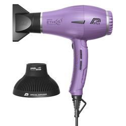 Parlux Ethos® Pack con diffusore Magic Sense, Asciugacapelli Digitale Professionale con Ioni negativi, 9 combinazioni di Velocità e Temperatura, Cavo girevole brevettato, Potente e Leggero, Lilla