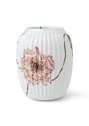 Kähler Vase H21 cm Hammershøi Poppy Décoration Artisanale Peinture à l'aquarelle, Blanc
