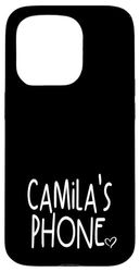 Camila's Phone Camila Nome Personalizzato Bianco Nero Custodia per iPhone 15 Pro