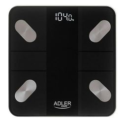 Adler AD 8186b digital badrumsvåg vit svart härdat glas 180 kg - Märke: Adler - EAN: 5905575903440