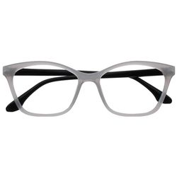 OPULIZE KAT Occhiali da Lettura - Montatura a Occhi di Gatto - Grigio Lucido - Uomo e Donna - Cerniere a Molla - R59-7 - +3.50