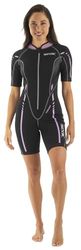 SEAC Trendy Lady, Muta Corta Monopezzo in Neoprene da 2.5 mm con Zip Frontale, per Snorkeling, Surf e Sport Acquatici in Acque Temperate per Adulti e Bambini, M