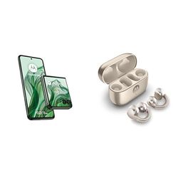 Motorola Razr50 Ultra Spring Green and Moto buds loop w/crystals by Swarovski